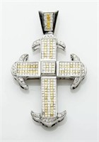 $ 15,000 10 Ct Fancy Yellow White Diamond Cross