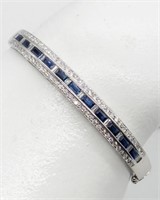 $ 12,480 5.50 Ct Sapphire 3 Ct Diamond Bracelet