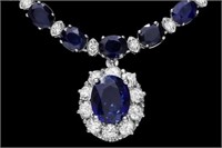 AIGL $ 32,500 31.25 Cts Sapphire Diamond Necklace