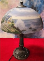 114 - HANDPAINTED VINTAGE TABLE LAMP