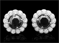 $ 9920 3.90 Ct Black & White Diamond Earrings