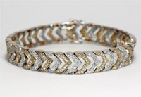 $ 10,920 2.54 Ct Diamond Chevron Link Bracelet