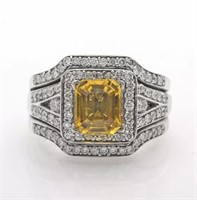 $ 12,000 3 Ct Sapphire 2 Ct Diamond Ring 14 Kt