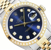 Rolex Men Datejust Sapphire Diamond Watch