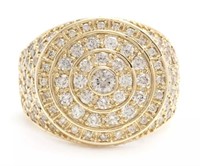 $ 14,800 5 Ct Diamond Men's Ring 14 Kt