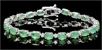 14k White Gold 11.60 cts Emerald Diamond Bracelet