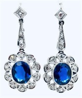Platinum Art Deco 7.00cts Sapphire & Diamond