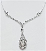 Certified White Gold 1.00 cts Diamond Necklace