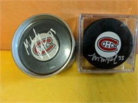 Micheal Ryder, Mike McPhee signed pucks