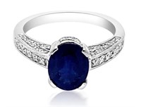 $10,000  2.84 cts Blue Sapphire & Diamond 14k