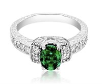 14k Gold 1.00 cts Emerald & Diamond Ring