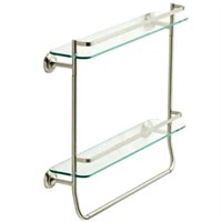 As New 20" Double Shelf with towel bar
• brushed
