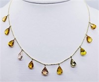 $5172  14k Gold 8.00 cts Sapphire Necklace