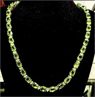 85.98 cts Peridot & Diamond 14k Necklace