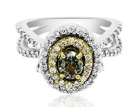$7843  2.11 cts Alexandrite & Diamond 14k Ring