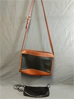 Beautiful Land's End Black and Tan Leather Purse
