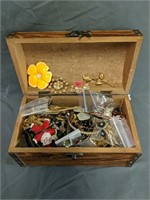 Wooden Style Treasure Chest full of Costume