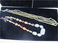 2 PC TURQUOISE AND STERLING NECKLACES