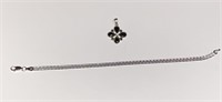 .925 Silver bracelet and pendant for necklace 4.55