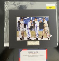 SNYDER MANTLE DIMAGGIO MAYS SIGNED PHOTO
