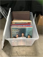 Box Of Various Genre Vinyl Records.