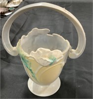 Roseville Magnolia Basket Vase.