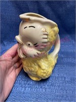 Vintage Owl pitcher - 6in tall