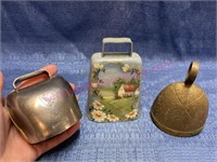 (3) Bells (1 hand painted)