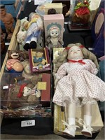 Collection Of Porcelain Dolls & Accessories.