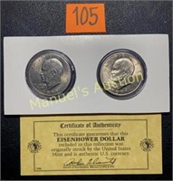 1971 & 1971-D EISENHOWER DOLLAR SET
