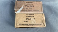 (2x) 50 rnds Vintage Olin Mathieson Ball 1911 .45