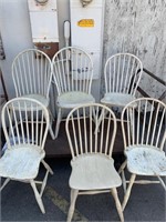 6pc Spindle Dining Chairs White Wash ASIS