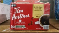 Tim Hortons original blend K-Cup pods open