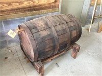 Wine barrel with stand