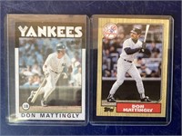 Two Don Mattingly baseball cards