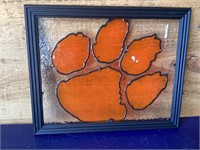Hand painted on glass Clemson Tigers