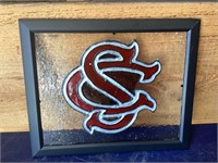 Hand painted on glass sc gamecocks
