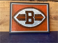Hand painted on glass  Cleveland Browns