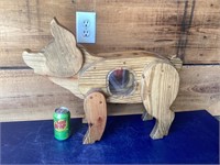 Handmade wooden piggy bank