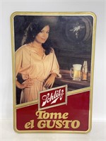 Vintage Spanish Schlitz beer sign