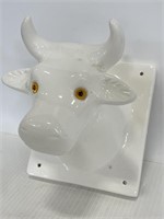 Vintage large porcelain cow wall towel hook hanger