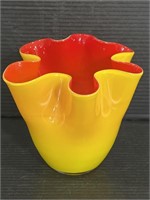 Nirvana colored glass ruffle edge vase
