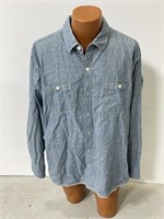 Blue Haggar Clothing cotton button up shirt