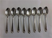 8x Birk's Sterling Silver Teaspoons - Initialed B