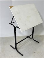 White metal framed drafting table