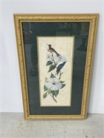 Framed floral bird print