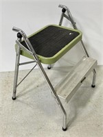 Small metal green step stool