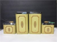 Set Of 4 Retro Kitchen Canisters
