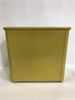 Large yellow metal bin
