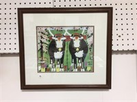 Framed Maud Lewis Print - Harnessed Oxen